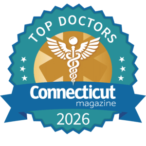 Top Doctors 2026 badge from Connecticut Magazine.